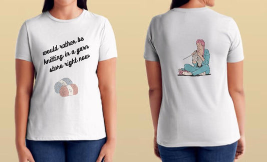 I'd Rather Be Knitting T-Shirt, Knitting Funny T-Shirt, Gift for Knitter's Birthday